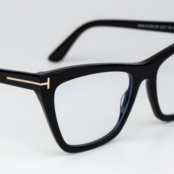 Tom Ford Woman Sunglasses Black Magnetic Clip-On Smoke Cat Eye FT5971-B 001 - Picture 7 of 11